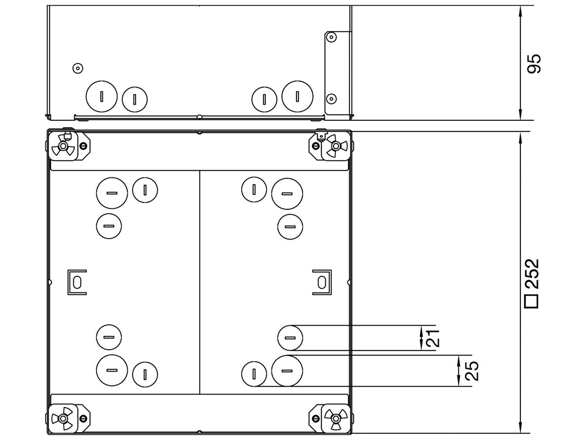 Bodendose Hager für Edelstahlkassette Q12
