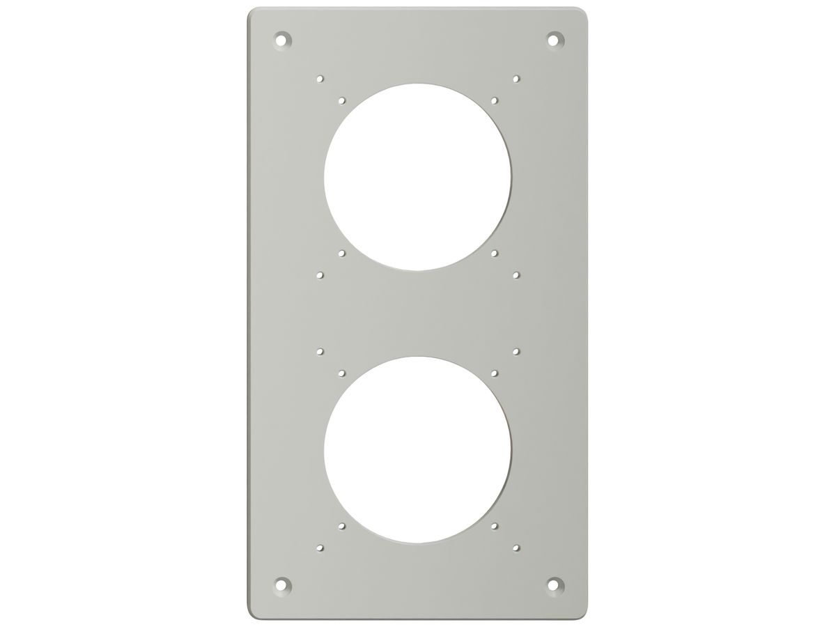 Montageplatte Feller NEVO SNAPFIX® 2×1 Ø69mm 125×225mm grau