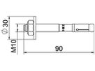 Bolzenanker BET BZ3 M10×90mm (0…30mm) A4