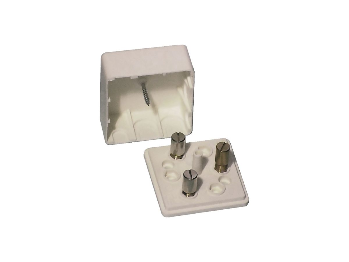 AP-Abzweigdose Woodtli mit Deckel 4×1.5mm² weiss