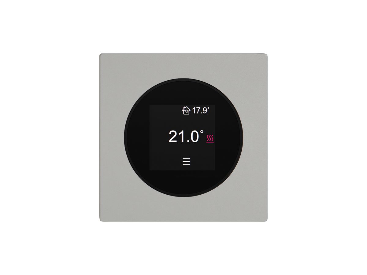 Raumthermostat EDIZIO.liv SNAPFIX® 230VAC 4…30°C 60×60mm hellgrau