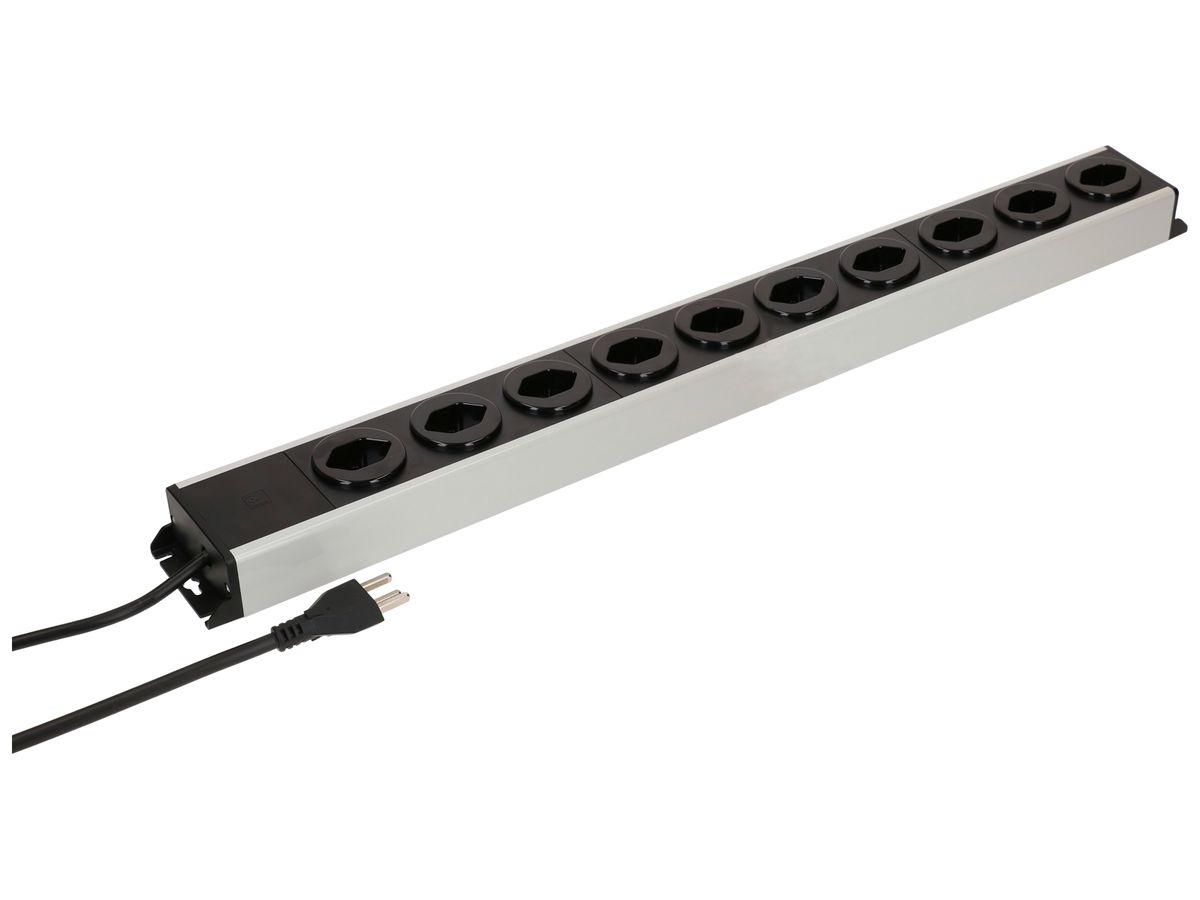 Steckdosenleiste MH POWER LINE 16A 10×T23 1.5m grau-schwarz