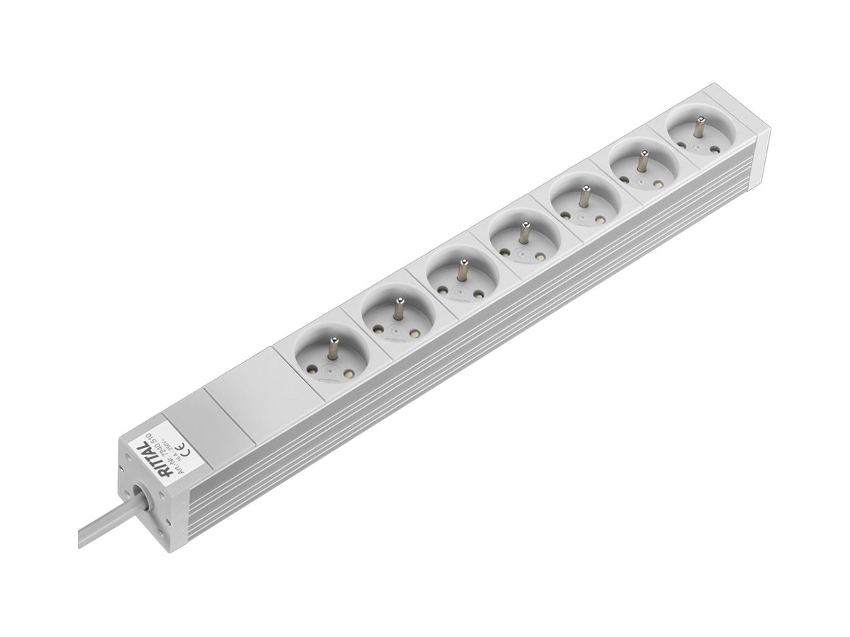 Steckdosenleiste Rittal DK 7240.510 19" 1HE 230VAC/16A 7×CEE7/5