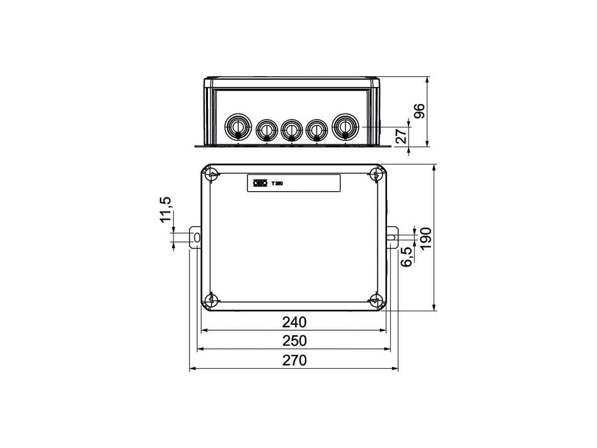 Kabelabzweigkasten Bettermann E30-E90 Datentechnik 24×4mm² 240×190×95mm or