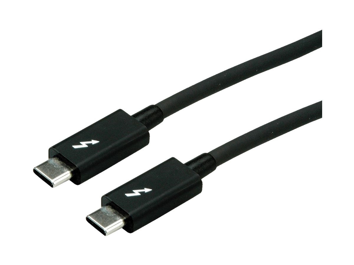 USB-Kabel ROLINE USB-C/USB-C (Thunderbolt 3/USB 3.1) 20Gbit/s 100W schwarz 1m