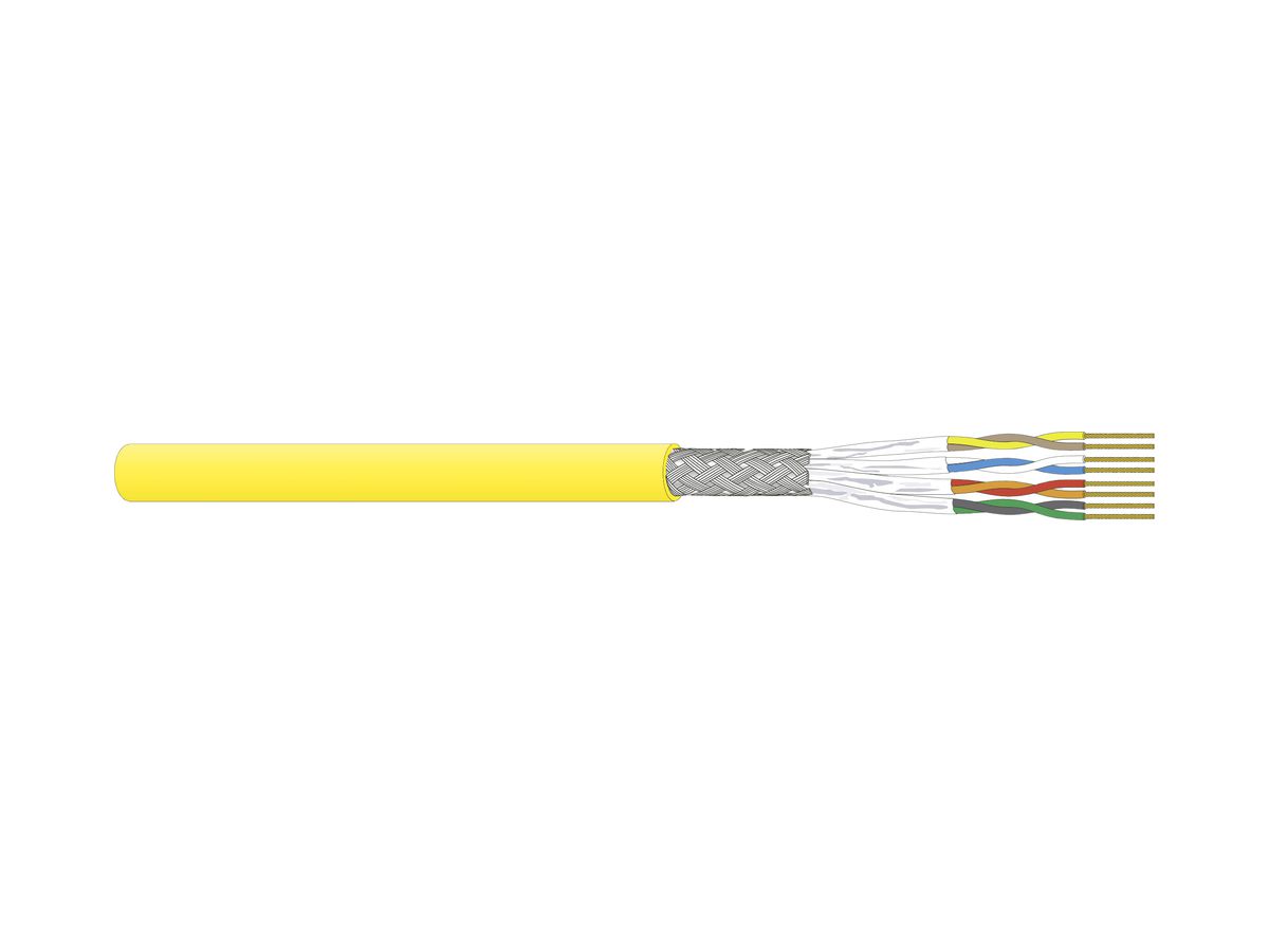 Datenkabel Dätwyler CU 7702 4P flex S/FTP, Kat.7 LSZH Dca 1000m gelb