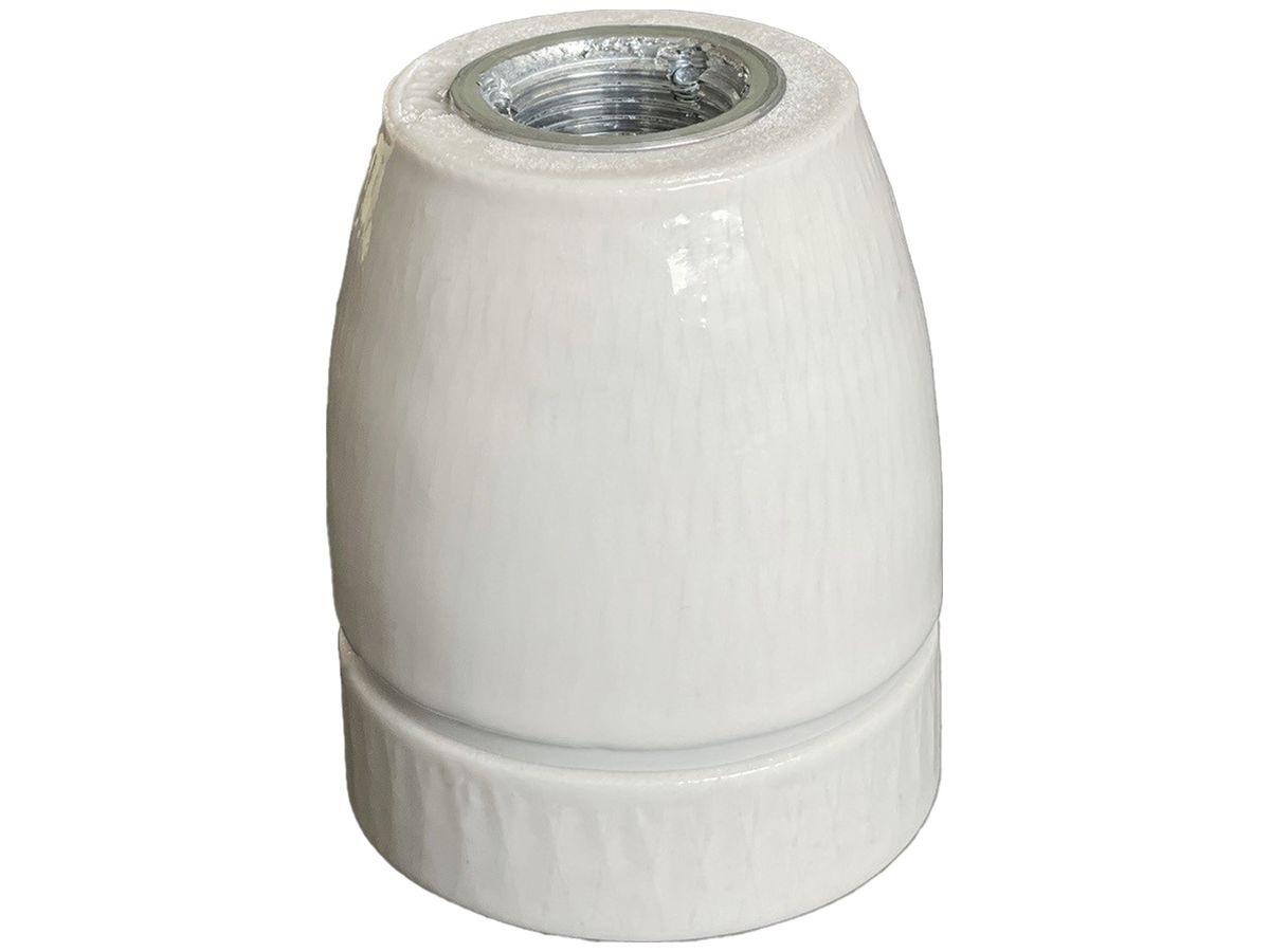 Fassung Elektrogros E27 3/8" ≤220°C Ø47×57.5mm mit Erde weiss
