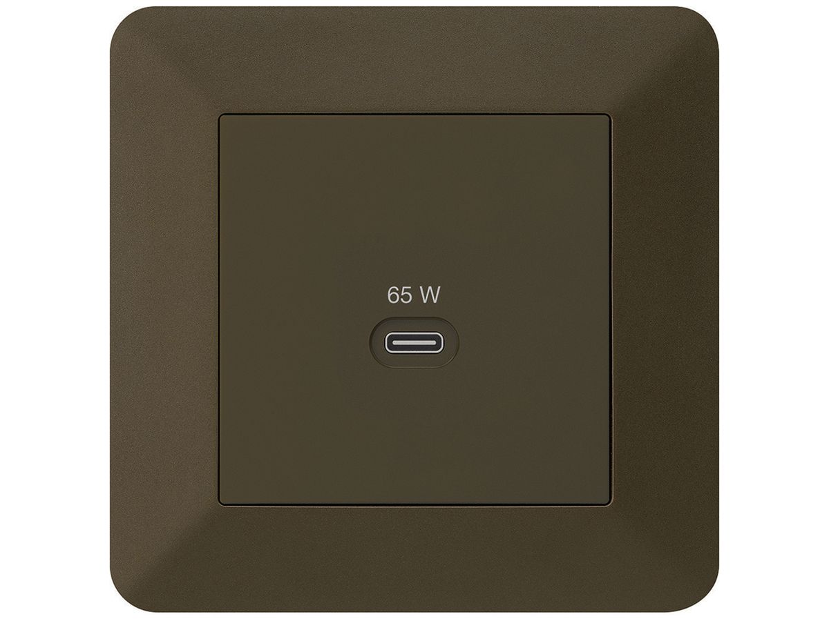 UP-USB-Ladesteckdose Hager kallysto.trend Typ C 65W 3250mA braun