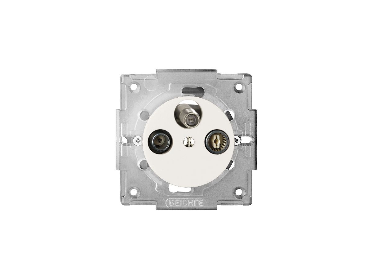 EB-Stichdose SAT/TV DB52 weiss Standard mit IEC/F-Anschluss
