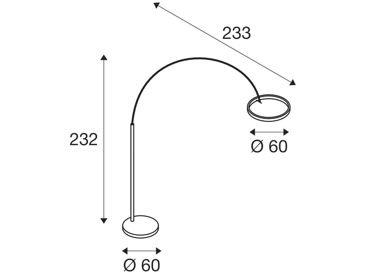 LED-Stehleuchte SLV ONE BOW 22W 1200lm 2700/3000K DIM weiss