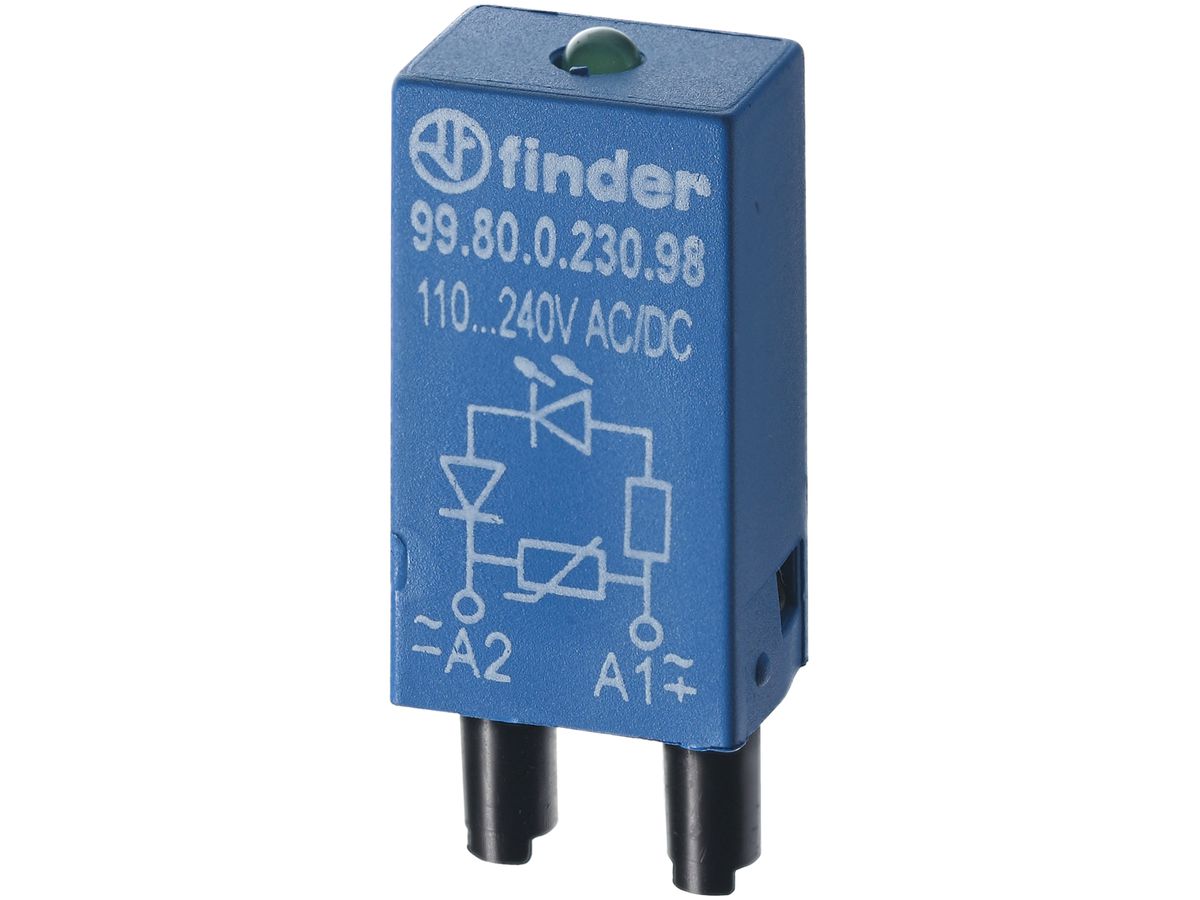 Entstörmodul Finder Varistor +LED 110…230VUC für Serie 95 blau