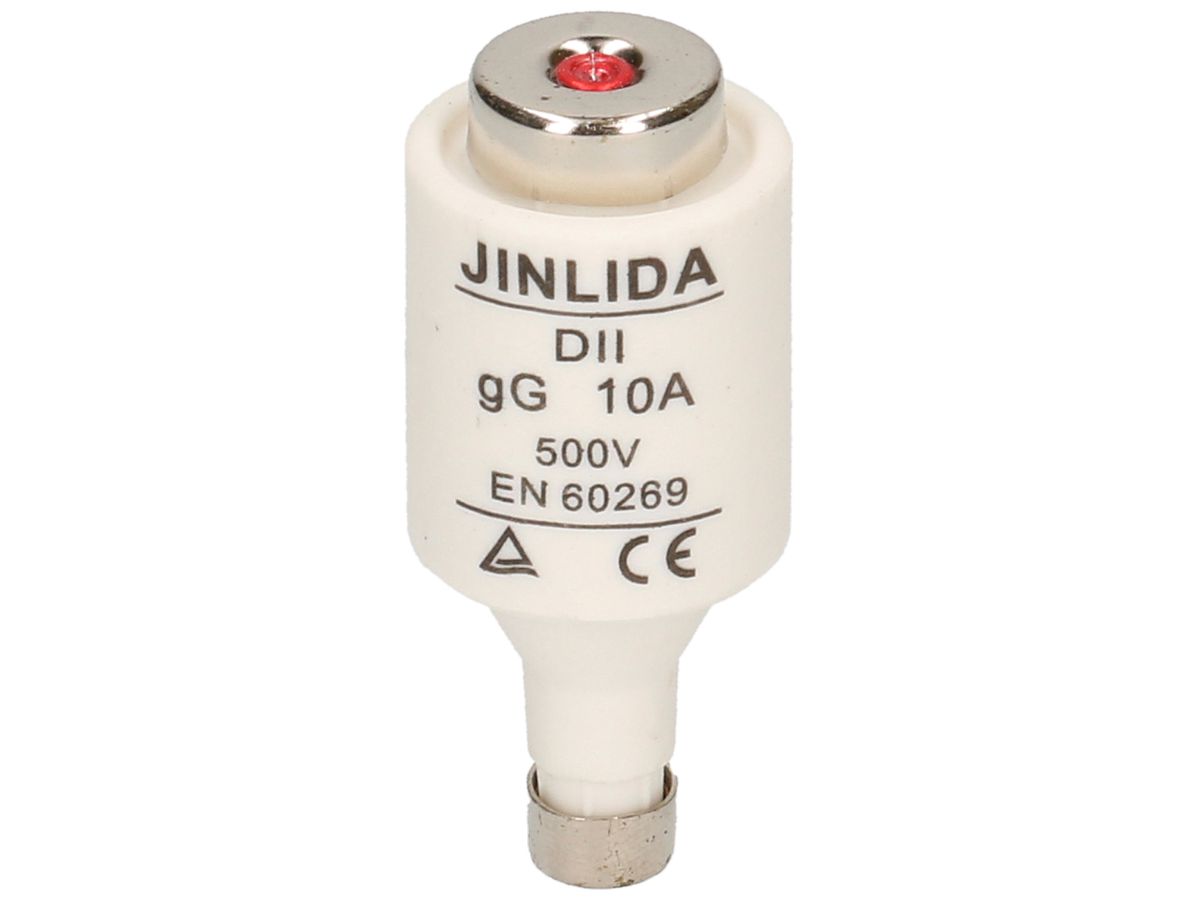 D-Sicherung MAX HAURI DT-II 10A rot 500V träg 50 KA gG Ø21×48mm 5 Stück