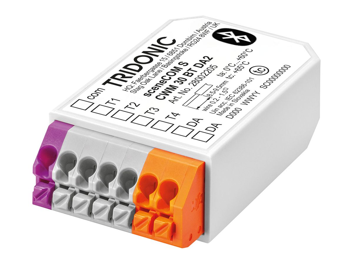 Steuergerät Tridonic sceneCOM S DALI-2 Bluetooth 28.2×14.6×47.7mm