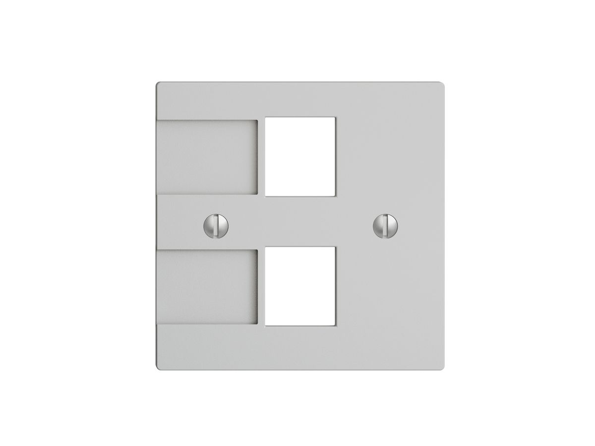 Montageset Krone für 2×RJ45 EDIZIOdue hellgrau leer