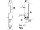 Schnellverleger BET 2056 W-Fuss Kunststoff 16…22mm 1×Kabel Aluminium