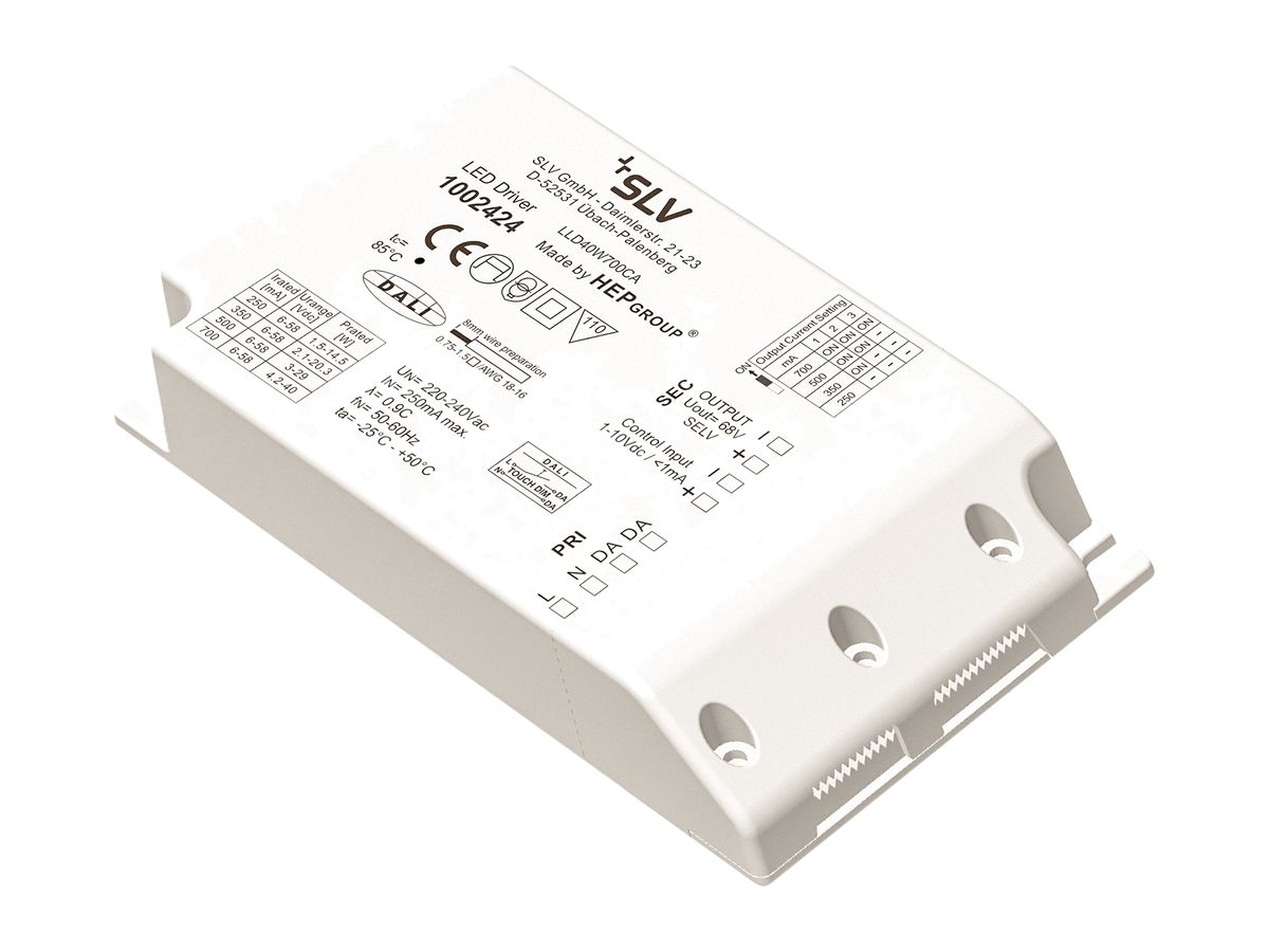 LED-Konverter SLV MEDO 400 40W, 250…700mA, 6…58V,  DALI/1…10V