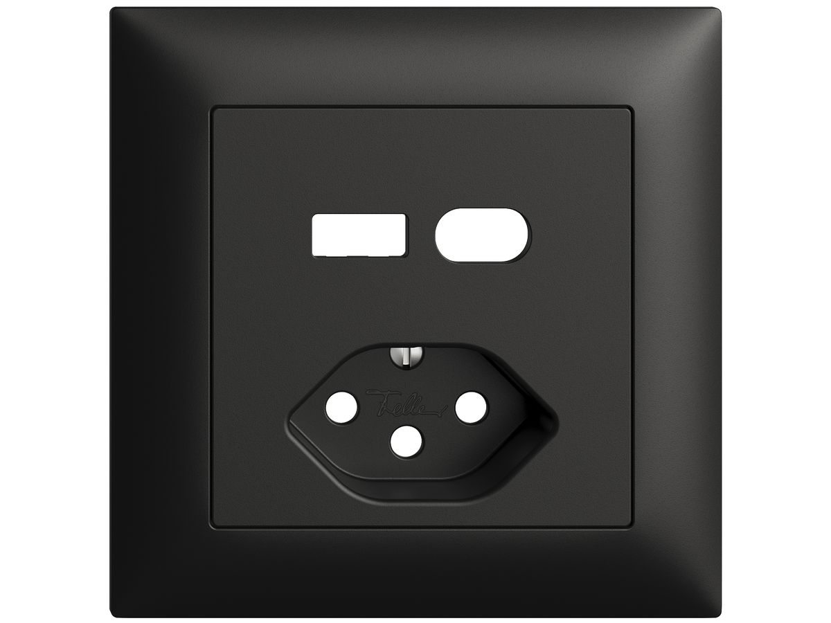 UP-Montageset Feller EDIZIOdue für Steckdose USB Typ A+C + Typ 13 schwarz