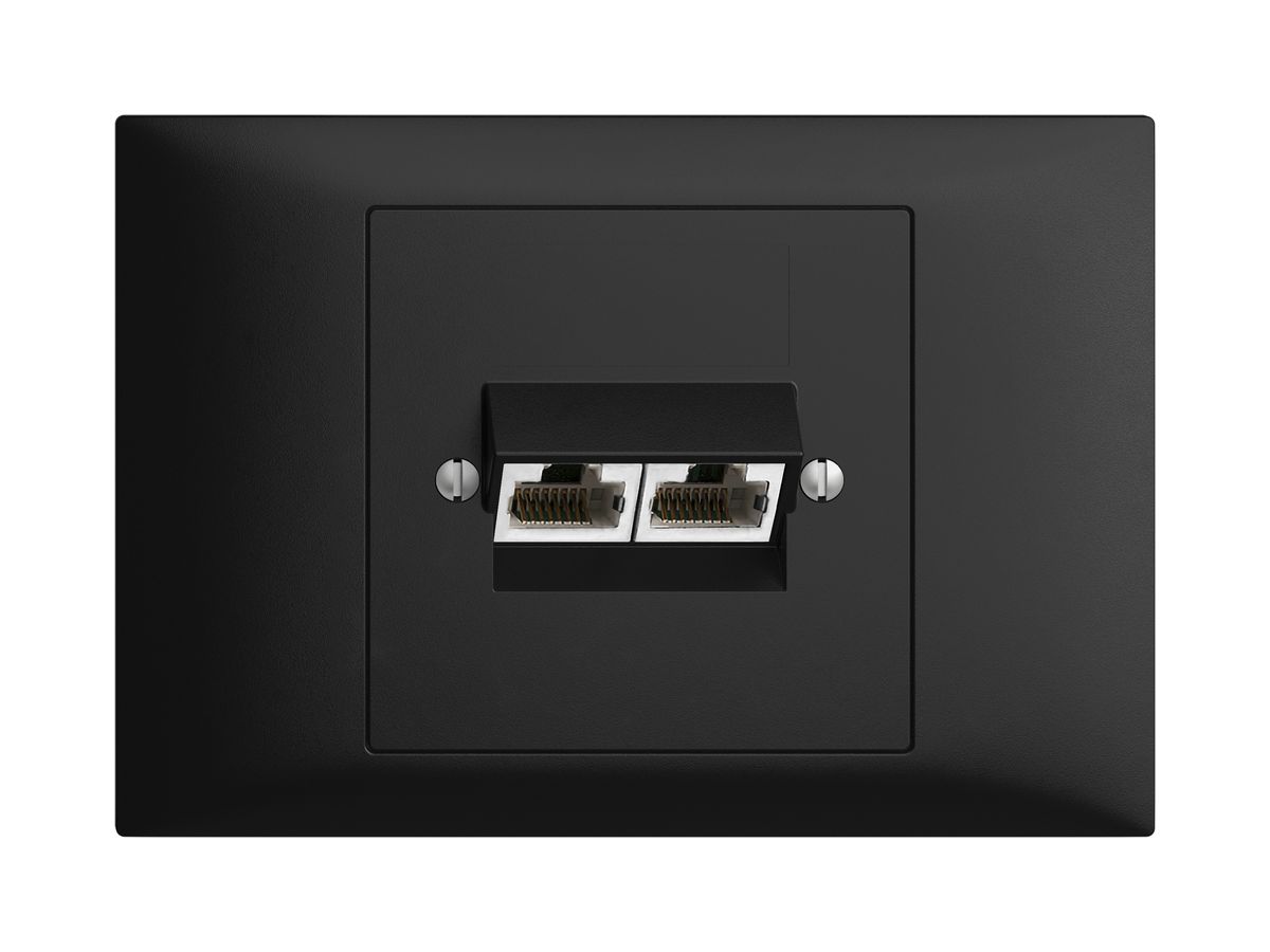 EB-Dose 2×RJ45/s 4P getr. EDIZIOdue schwarz ITplus
