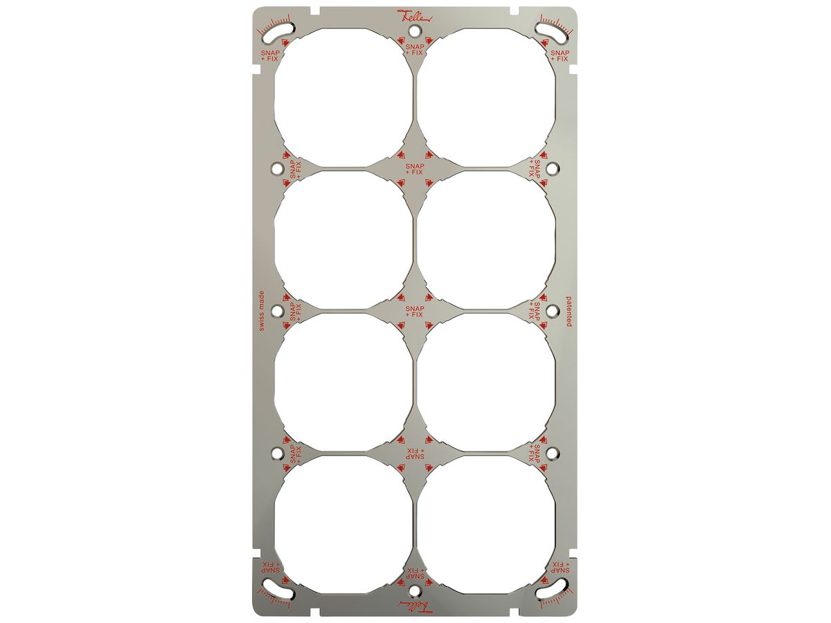 Befestigungsplatte mit SNAPFIX®-Befestigungssystem 4×2 oder 2×4 257×137mm
