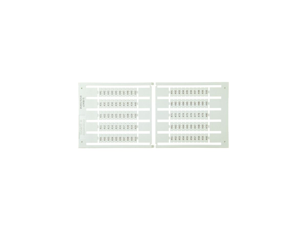 Bezeichnungsschildchen 5×5mm 1×201…300, 5 Kart. zu 100