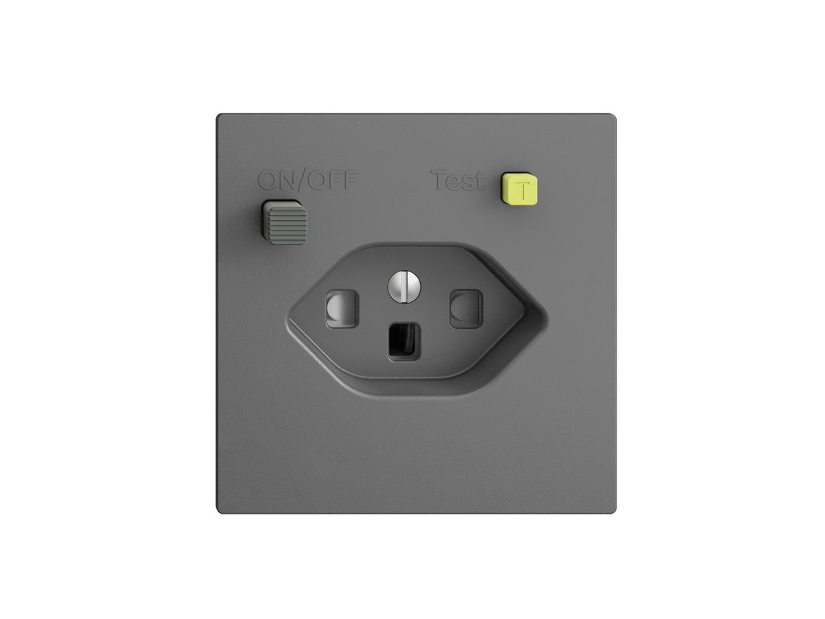 UP-Steckdose EDIZIOdue T23 FI 30mA F, shutter, dunkelgrau