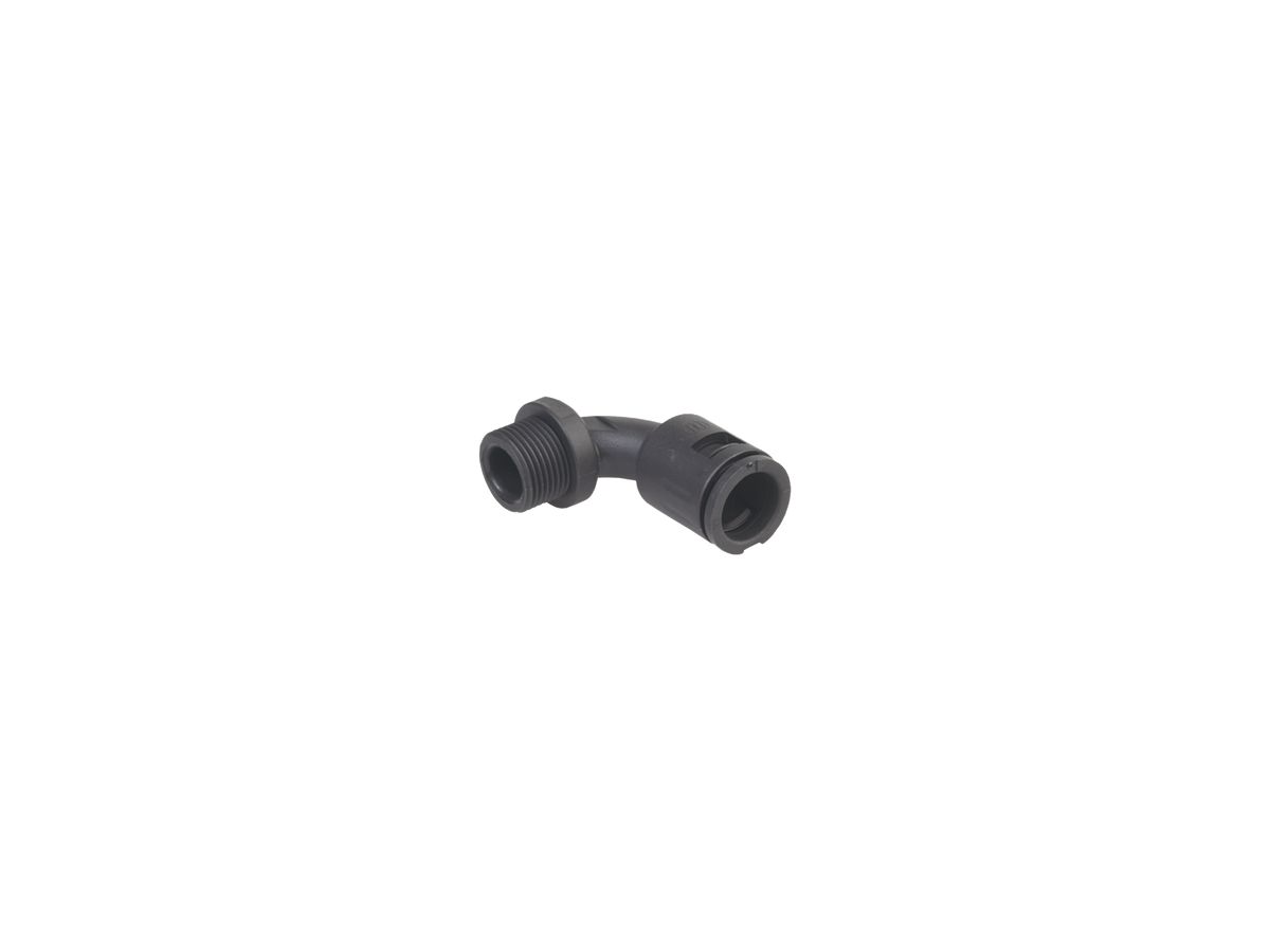 Anschlussnippel 90° AGRO PG9 Ø13mm schwarz, IP67