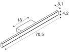 LED-Wandleuchte SLV ONE LINEAR 70 20W 1250lm 927/930 IP44 DIM 705mm Messing