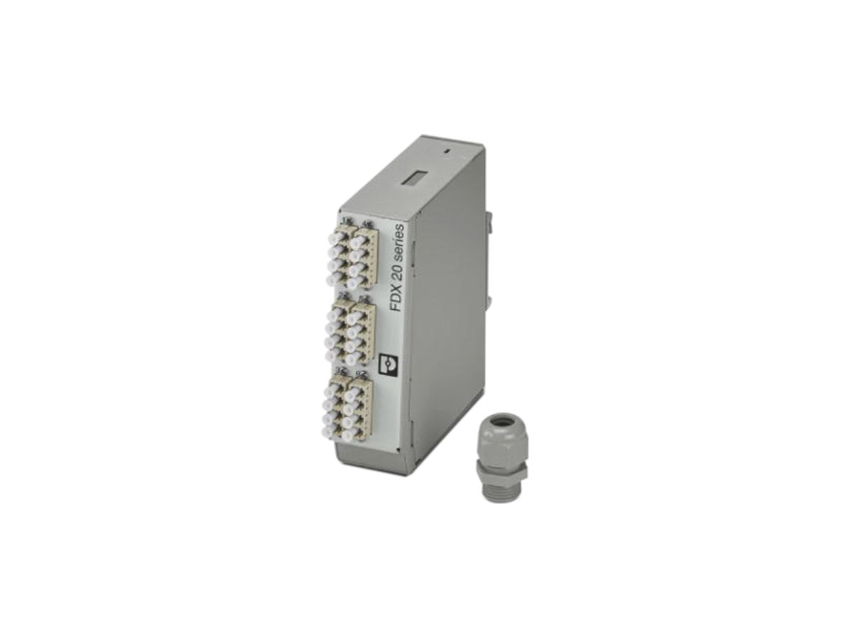 REG-Spleissbox Phoenix Contact FDX 20, für 12× LC-Duplex (OM4), komplett