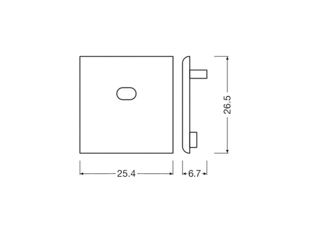 Endkappe LEDVANCE LS AY 26.5×24.4×6.7mm Kunststoff weiss mit Loch 2 Stk