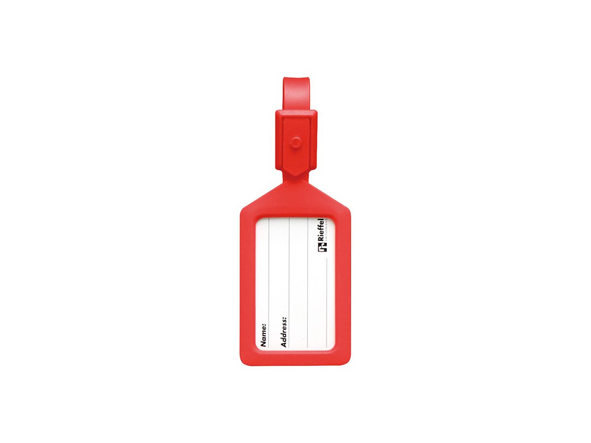 Bezeichnungsschild Rieffel KT 1080 33×63mm Kunststoff rot