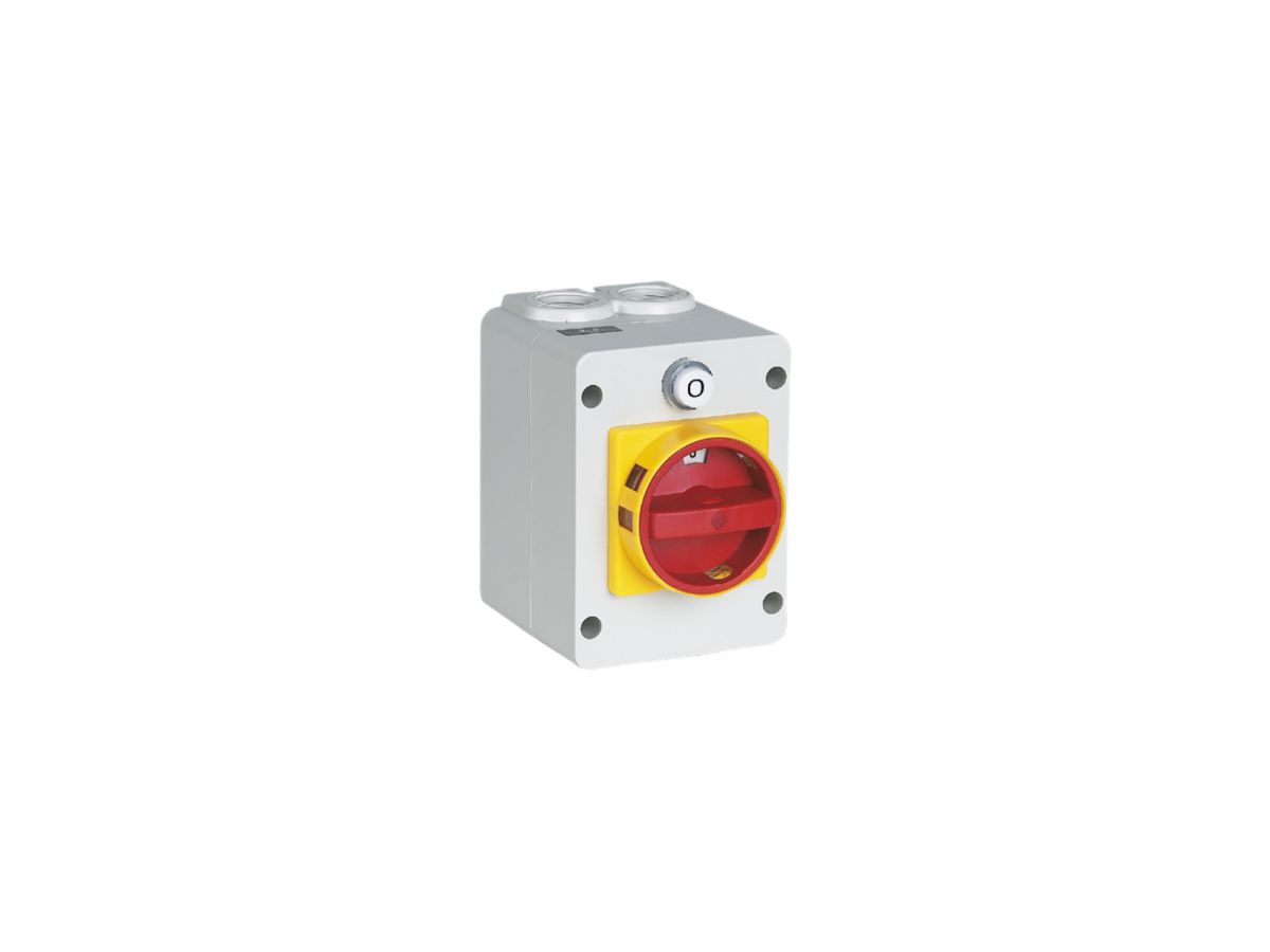AP-Sicherheitsschalter K&N 20A 2L 1-0-2, gelb-rot, für Vorhängeschloss, 4×M20