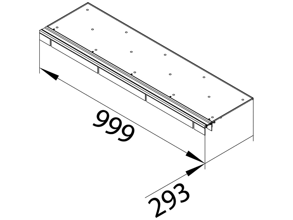 Deckel tehalit BKB Oberteil Wanne mit Bürstenleiste für Bodenkanal 300×1000×3mm