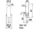 Schnellverleger BET 2056 H-Fuss Kunststoff 12…16mm 3×Kabel Stahl tfZn