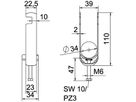 Schnellverleger BET 2056 F-Fuss Kunststoff 28…34mm 2×Kabel Stahl tfZn