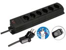 Steckdosenleiste MH 6×T13 Prime-Line Td 3×1mm² 3m schwarz Magnete Clip-Clap