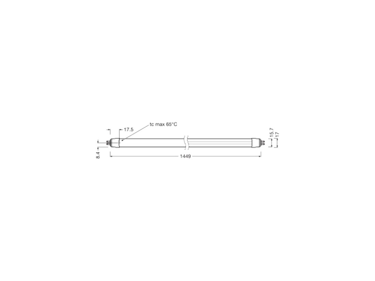 LED-Röhre LEDVANCE EXTERNAL P G5 41V 18W 2550lm 830 1449mm mattiert