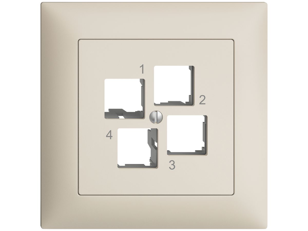 UP-Montageset EDIZIOdue FMI EASYNET S-One, für 4×RJ45, geradeauslass, crema