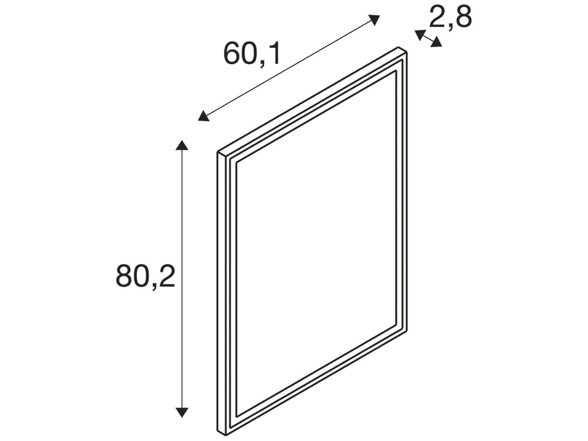 LED-Wandleuchte SLV TRUKKO SQUARE 25W 1290lm 3000…6500K IP44 DIM 802mm silber