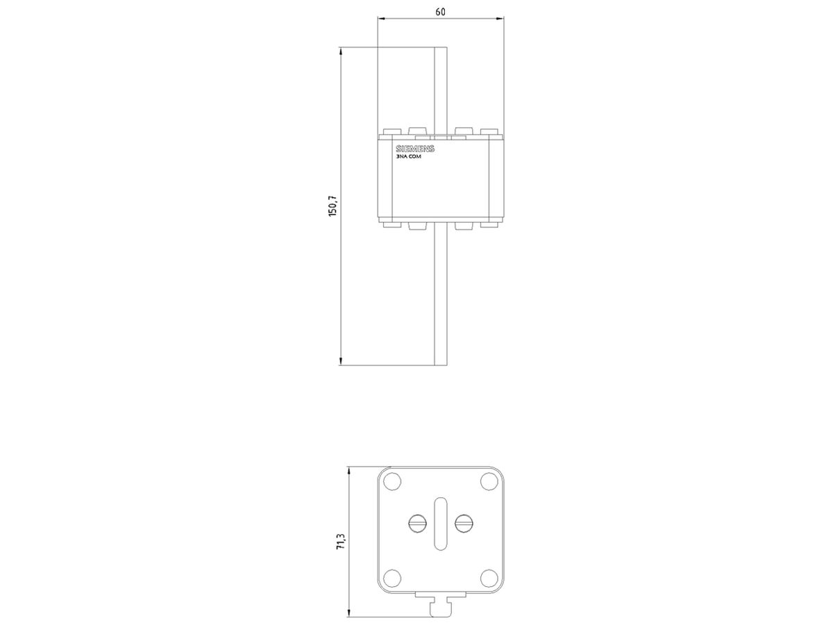 NH-Sicherung Siemens SENTRON 3NA COM DIN-2 100A gG, für RF-Elektronikmodul
