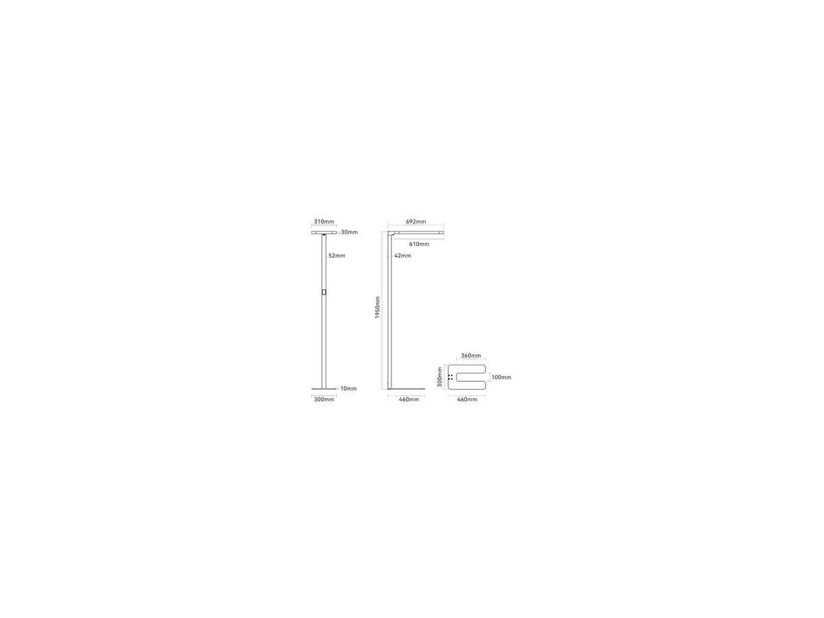 LED-Stehleuchte Sir Heian Nova 100W 14965lm 4000K SEN DIM schwarz