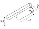 LED-Spot SLV GRIP S 1×9.8W 530lm 927 29° DALI 48V AD Ø30×101mm weiss