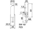 Schnellverleger BET 2056 H-Fuss Metall 12…16mm 3×Kabel Stahl tfZn