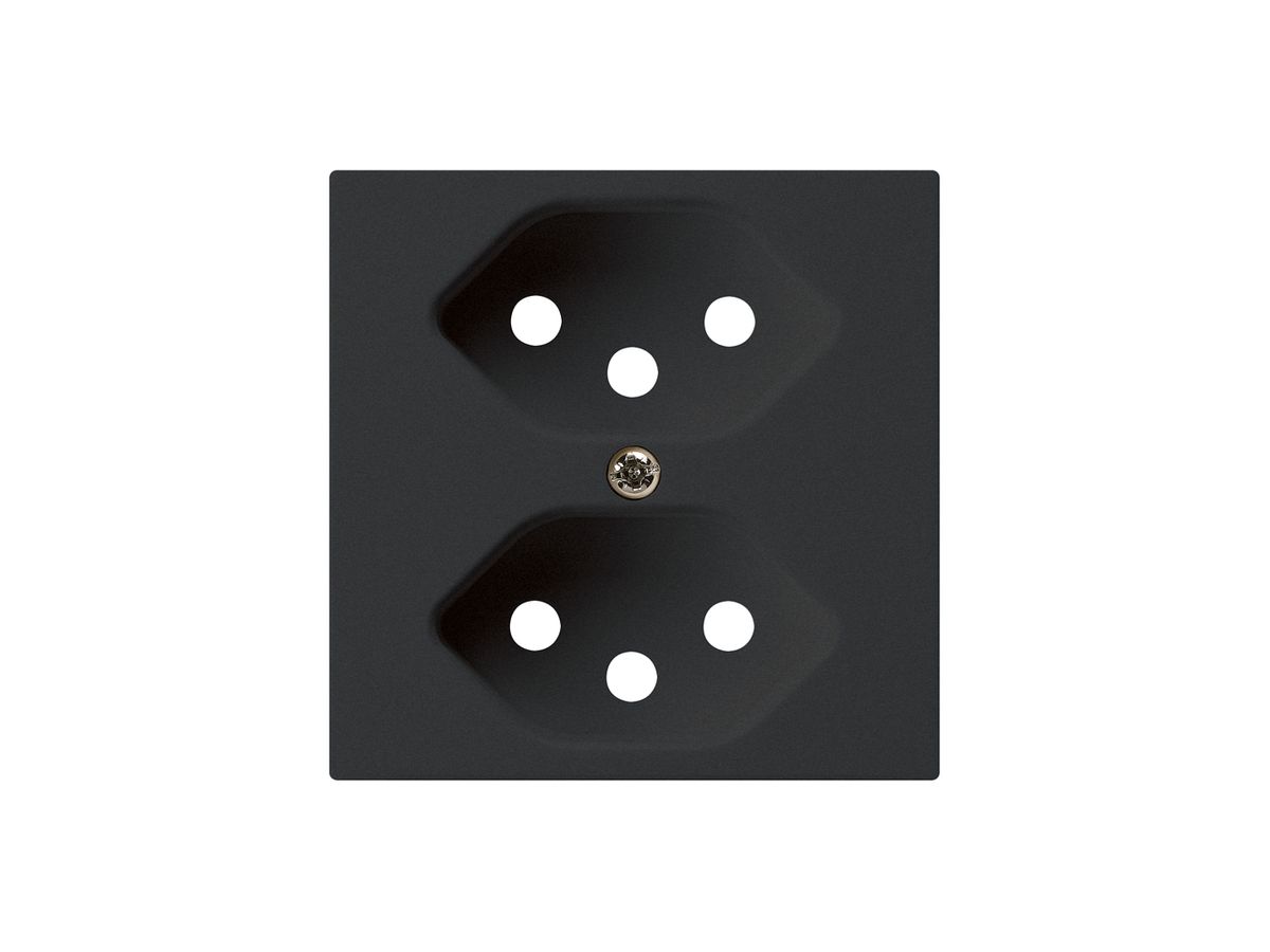 Frontplatte kallysto 2×T13 schwarz 60×60mm für Steckdose 2×T13