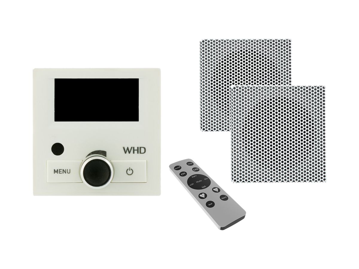 UP-Radio WHD DR 60 Edizio mit Display DAB+/UKW mit Fernbedienung und 2×KEL 60-8