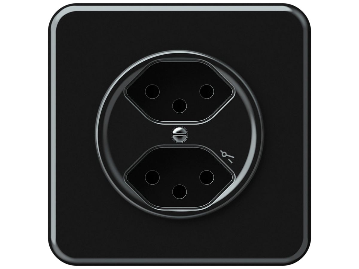 UP-Steckdose origin 2×Typ 13 1×S 10A 230V 92×92mm schwarz