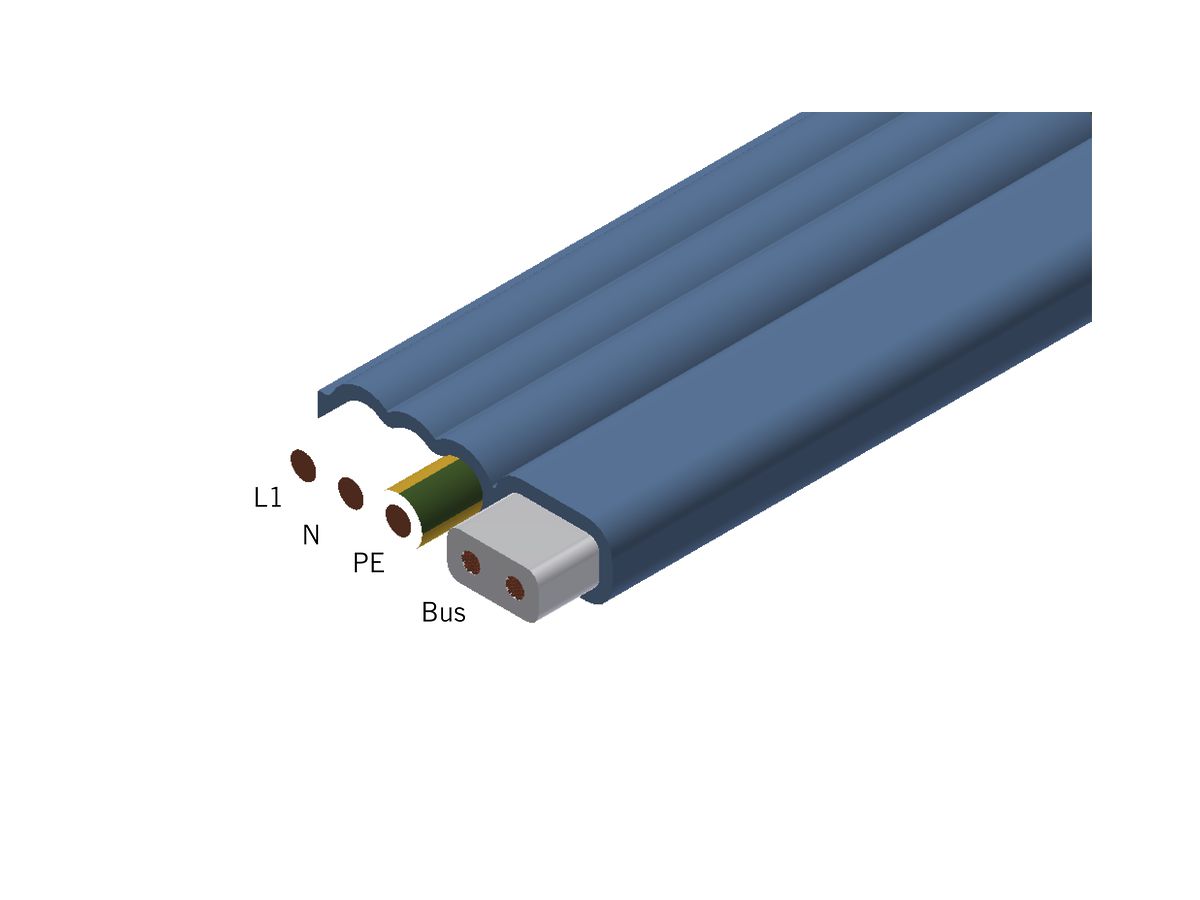 Flachkabel Woertz, 2.0 Dali 3×2.5+2×1.5mm² halogenfrei blau B2ca