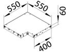 Flachwinkel tehalit BKG Unterteil Innen-/Ausseneck für Bodenkanal 400×550×60mm