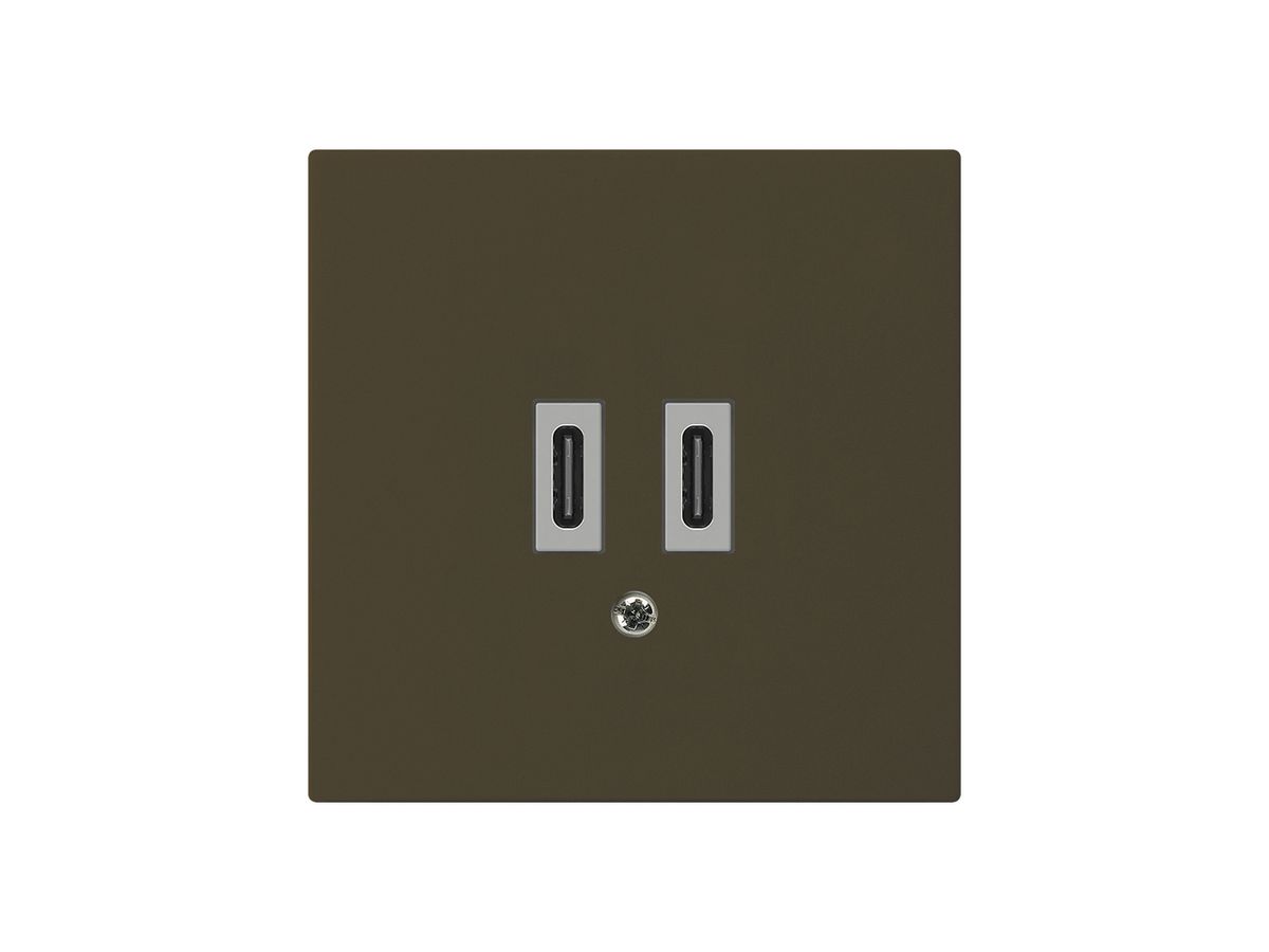 USB-Ladesteckdose Hager kallysto C-C 20W 5V 60×60mm braun