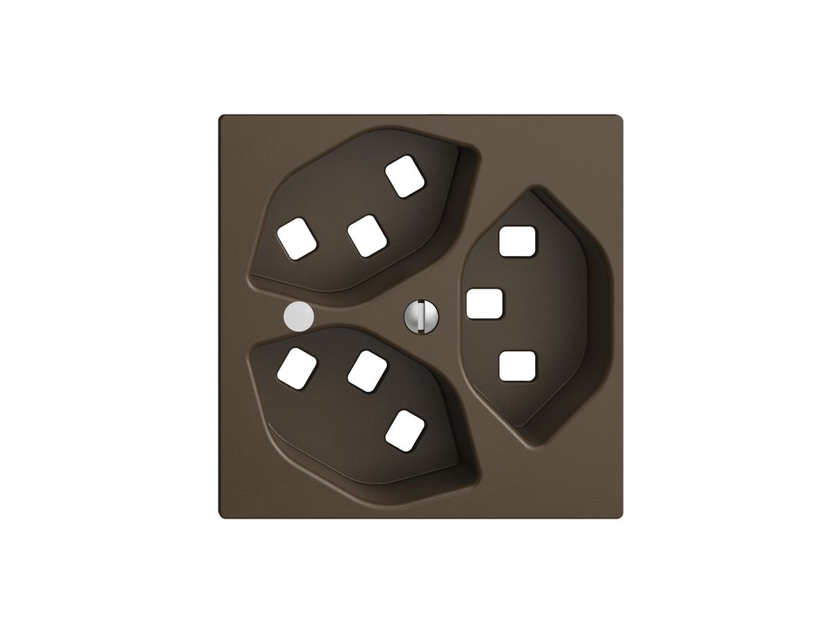Frontset EDIZIOdue coffee 60×60mm 3×T23 mit Linse