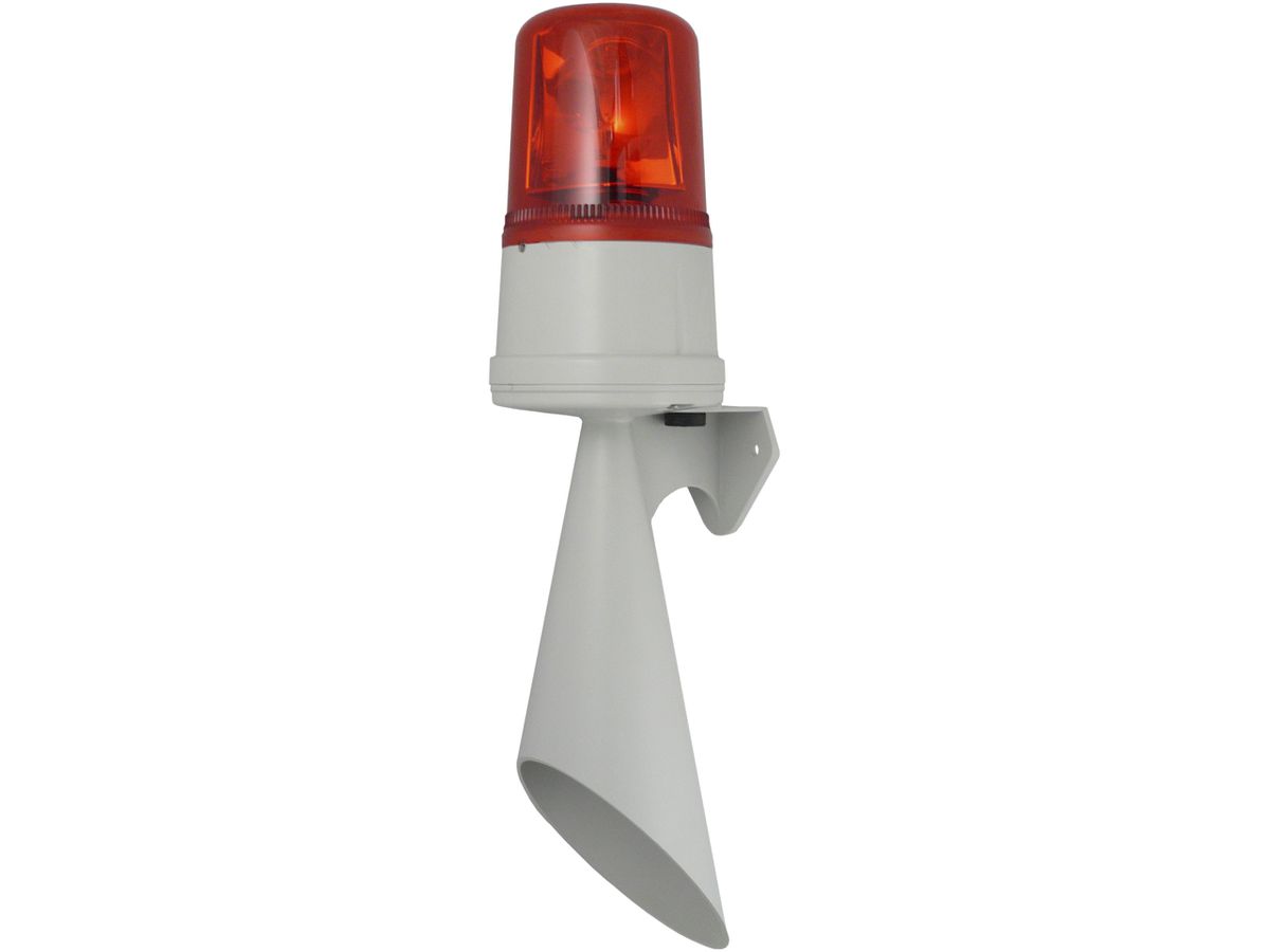 Signalhupe Comax mit Drehleuchte 5J 24VDC 20W 110dB rot IP65